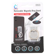 CPS-013 360 Degrees Rotate Freely Removable Magnetic Ring Stand Phone Holder, Support Wireless Charging(Silver)