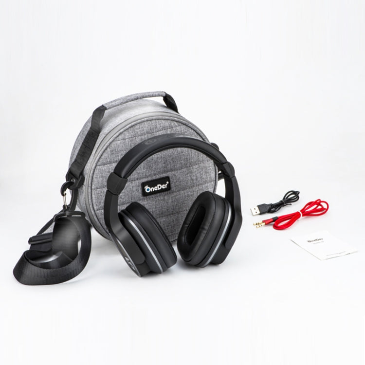 OneDer S2 Head-mounted Wireless Bluetooth Version 5.0 Headset Headphones, with Mic, Handsfree, TF Card, USB Drive, AUX, FM Function (Black)