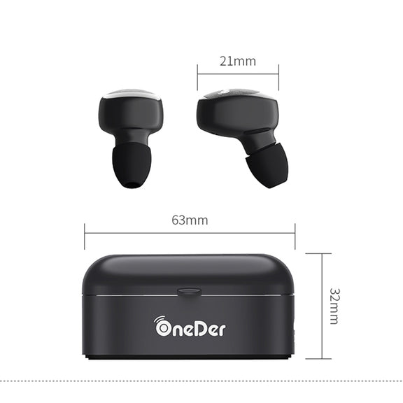 Oneder W11 True TWS Wireless Bluetooth Earphones Earbuds Stereo Headset(Black)