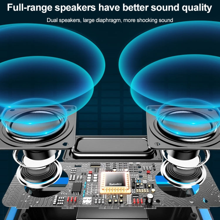 EBS-308 Outdoor Portable Mini Wireless Bluetooth Subwoofer Speaker(Black)
