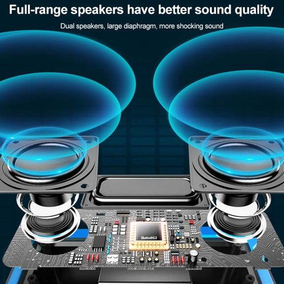 EBS-308 Outdoor Portable Mini Wireless Bluetooth Subwoofer Speaker(Black)