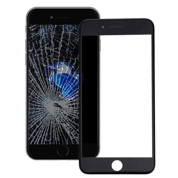 2 in 1 for iPhone 7 Plus (Original Front Screen Outer Glass Lens + Original Frame)(Black)