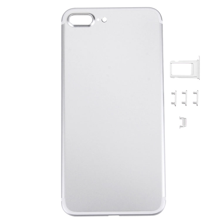 5 in 1 for iPhone 7 Plus (Back Cover + Card Tray + Volume Control Key + Power Button + Mute Switch Vibrator Key) Full Assembly Housing Cover(Silver)