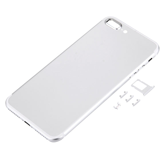 5 in 1 for iPhone 7 Plus (Back Cover + Card Tray + Volume Control Key + Power Button + Mute Switch Vibrator Key) Full Assembly Housing Cover(Silver)