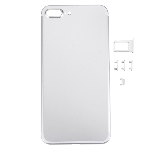 5 in 1 for iPhone 7 Plus (Back Cover + Card Tray + Volume Control Key + Power Button + Mute Switch Vibrator Key) Full Assembly Housing Cover(Silver)