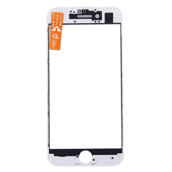 Front Screen Outer Glass Lens with Front LCD Screen Bezel Frame & OCA Optically Clear Adhesive for iPhone 7 Plus(White)