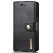 DG.MING For iPhone SE 2020 & 8 & 7  Crazy Horse Texture Horizontal Flip Detachable Magnetic Protective Case with Holder & Card Slots & Wallet(Black)