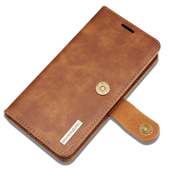 DG.MING For iPhone SE 2020 & 8 & 7  Crazy Horse Texture Horizontal Flip Detachable Magnetic Protective Case with Holder & Card Slots & Wallet(Brown)