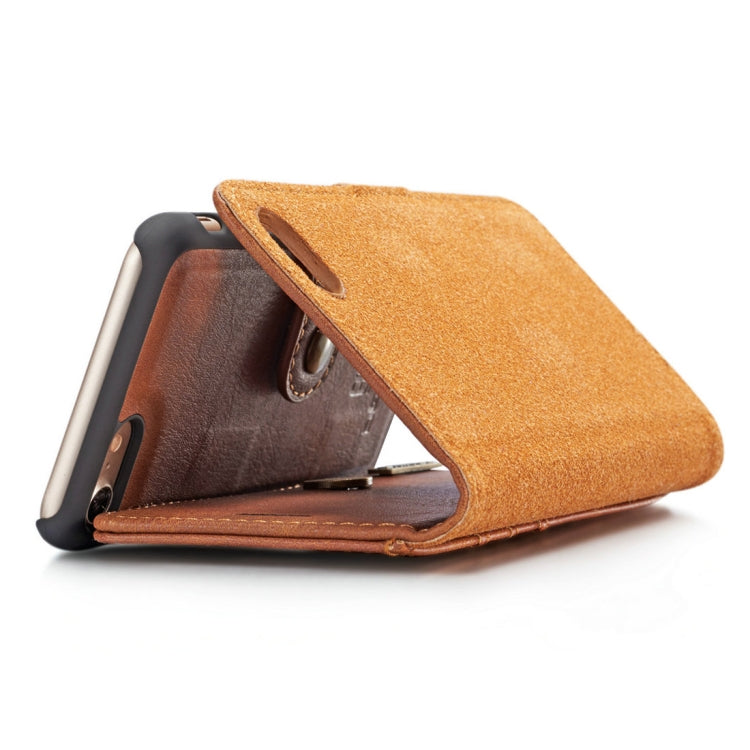 DG.MING For iPhone SE 2020 & 8 & 7  Crazy Horse Texture Horizontal Flip Detachable Magnetic Protective Case with Holder & Card Slots & Wallet(Brown)