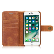 DG.MING For iPhone SE 2020 & 8 & 7  Crazy Horse Texture Horizontal Flip Detachable Magnetic Protective Case with Holder & Card Slots & Wallet(Brown)