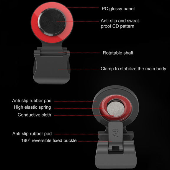 A9 Direct Mobile Clip Games Joystick Artifact Hand Travel Button Sucker with Ring Holder for iPhone, Android Phone, Tablet(Red)