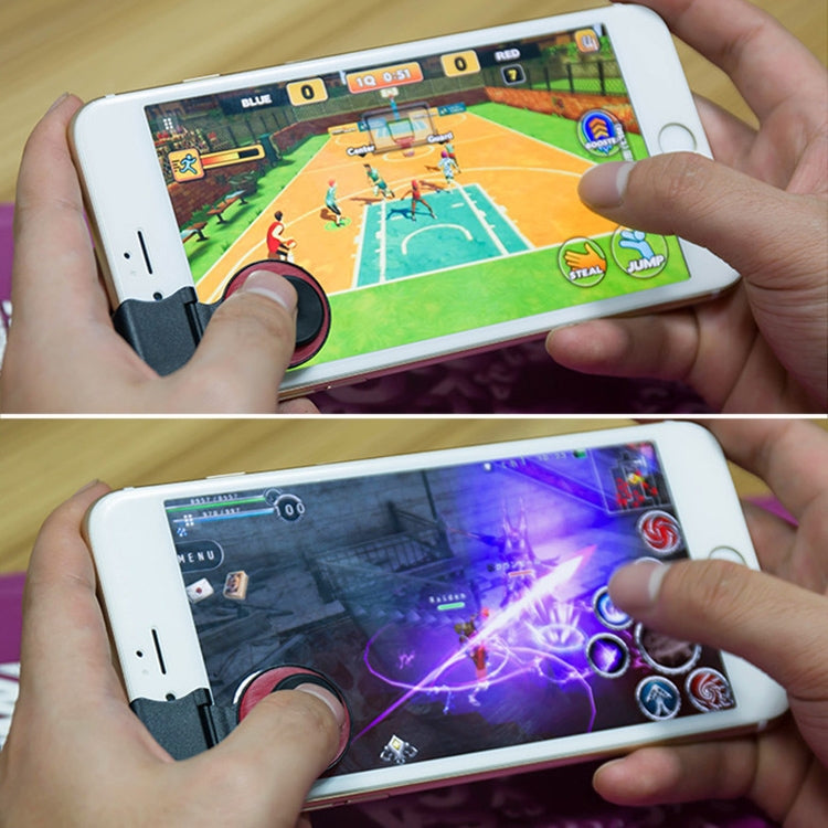 A9 Direct Mobile Clip Games Joystick Artifact Hand Travel Button Sucker with Ring Holder for iPhone, Android Phone, Tablet(Red)