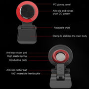 A9 Direct Mobile Clip Games Joystick Artifact Hand Travel Button Sucker with Ring Holder for iPhone, Android Phone, Tablet(Silver)