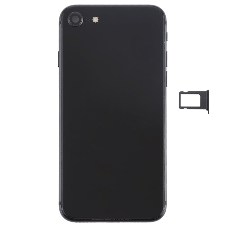 Battery Back Cover Assembly with Side Keys & Vibrator & Speaker Ringer Buzzer & Power Button + Volume Button Flex Cable & Card Tray for iPhone 8(Black)
