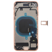 Battery Back Cover Assembly with Side Keys & Vibrator & Speaker Ringer Buzzer & Power Button + Volume Button Flex Cable & Card Tray for iPhone 8(Rose Gold)