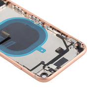 Battery Back Cover Assembly with Side Keys & Vibrator & Speaker Ringer Buzzer & Power Button + Volume Button Flex Cable & Card Tray for iPhone 8(Rose Gold)