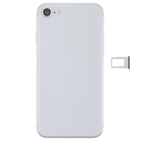 Battery Back Cover Assembly with Side Keys & Vibrator & Speaker Ringer Buzzer & Power Button + Volume Button Flex Cable & Card Tray for iPhone 8(Silver)