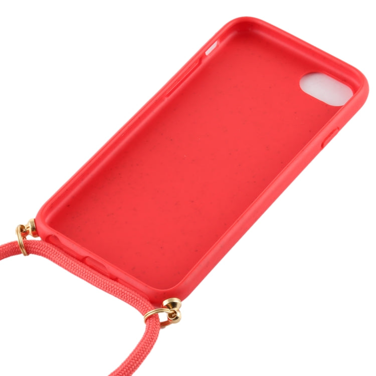 For iPhone 8 / 7 TPU Anti-Fall Mobile Phone Case With Lanyard(Black)