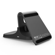 HAMTOD M5 15W Intelligent Dual Coil Design Qi Standard Holder Wireless Charger with Indicator Light, Support Fast Charging(Black)