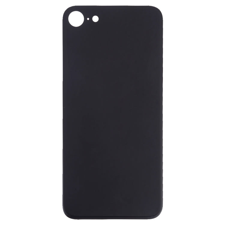 Easy Replacement Big Camera Hole Glass Back Battery Cover with Adhesive for iPhone 8(Black)