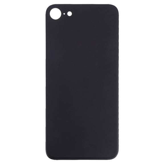 Easy Replacement Big Camera Hole Glass Back Battery Cover with Adhesive for iPhone 8(Black)