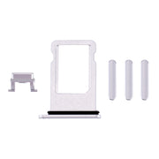Card Tray + Volume Control Key + Power Button + Mute Switch Vibrator Key for iPhone 8(Silver)