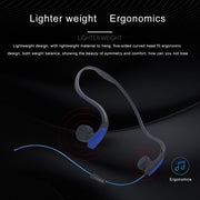 Rear Hanging Wire-Controlled Bone Conduction Outdoor Sports Headphone(Blue)