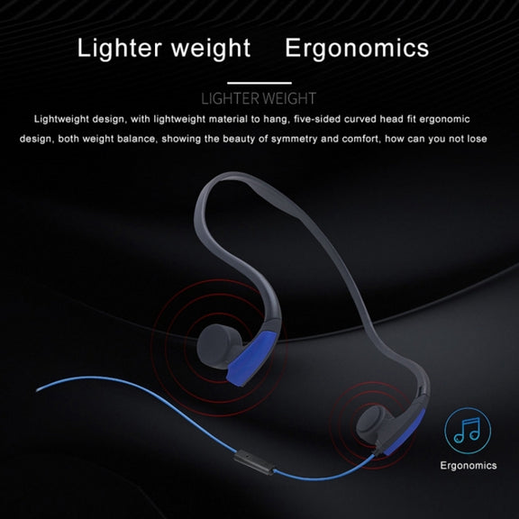 Rear Hanging Wire-Controlled Bone Conduction Outdoor Sports Headphone(Blue)
