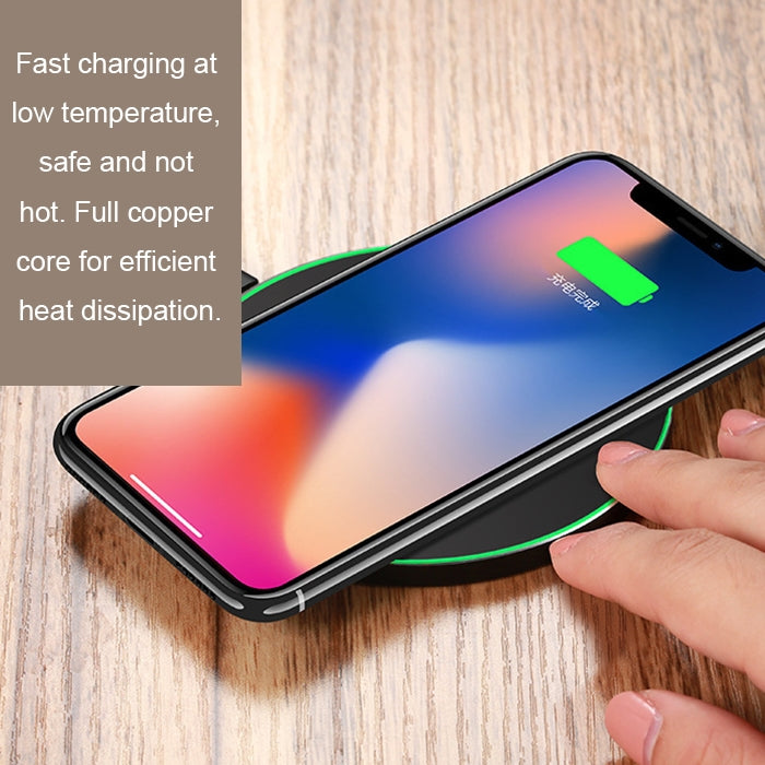 GY-68 Ultra-Thin Aluminum Alloy Wireless Fast Charging Qi Charger Pad(Black Red)