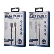 REMAX RC-162i Armor Series 3A USB to 8 Pin Charging Cable, Cable Length: 1m (Silver)