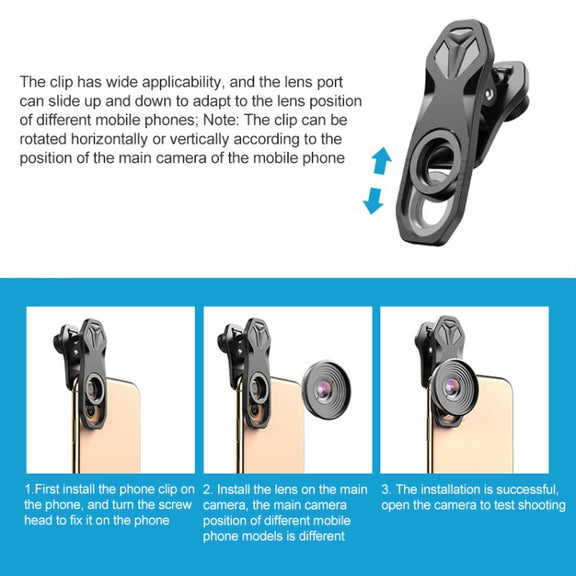 APEXEL APL-HB10X Macro Lens Telephoto Clip + Star Light Filter + CPL Phone Lens Kit