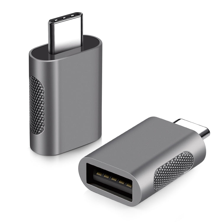 2 PCS SBT-158 USB-C / Type-C Male to USB 3.0 Female Zinc Alloy Adapter(Black)