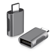 2 PCS SBT-158 USB-C / Type-C Male to USB 3.0 Female Zinc Alloy Adapter(Black)