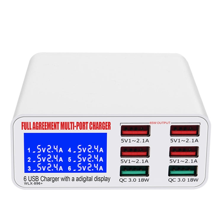 WLX-896+ 6 In 1 Multi-function Smart Digital Display USB Charger(AU Plug)