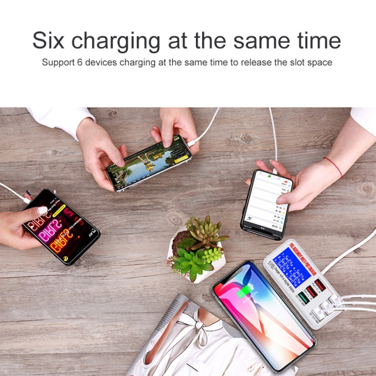 WLX-896+ 6 In 1 Multi-function Smart Digital Display USB Charger(UK Plug)