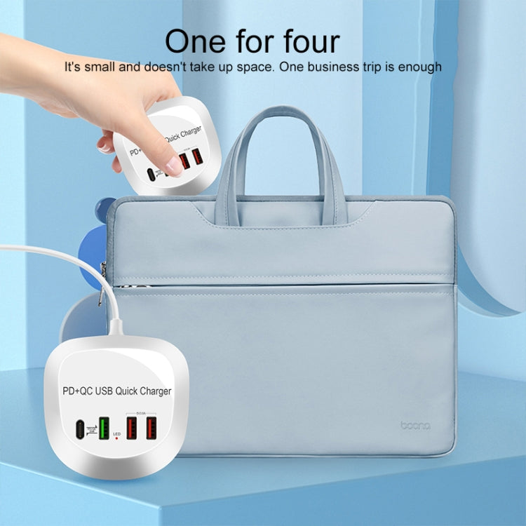 WLX-T3P 4 In 1 PD + QC Multi-function Smart Fast Charging USB Charger (US Plug)