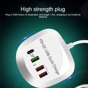 WLX-T3P 4 In 1 PD + QC Multi-function Smart Fast Charging USB Charger (US Plug)