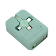 019-1 3 in 1 USB to 8 Pin + Micro USB + USB-C / Type-C Macaron Telescopic Data Cable with Storage Slot & Bracket, Cable Length: 1m (Green) - Multifunction Cable by PMC TechLife | Online Shopping South Africa | PMC TechLife