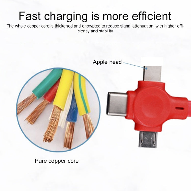 019-1 3 in 1 USB to 8 Pin + Micro USB + USB-C / Type-C Macaron Telescopic Data Cable with Storage Slot & Bracket, Cable Length: 1m (Green)
