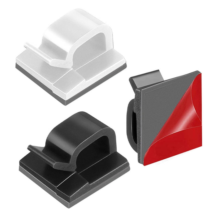 HG2392 50 PCS Desktop Data Cable Organizer Fixing Clip, Gum Type: 3M(Black)