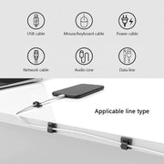 HG2392 50 PCS Desktop Data Cable Organizer Fixing Clip, Gum Type: 3M(White)