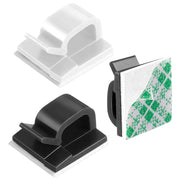 HG2392 100 PCS Desktop Data Cable Organizer Fixing Clip, Gum Type: Green and White(White)