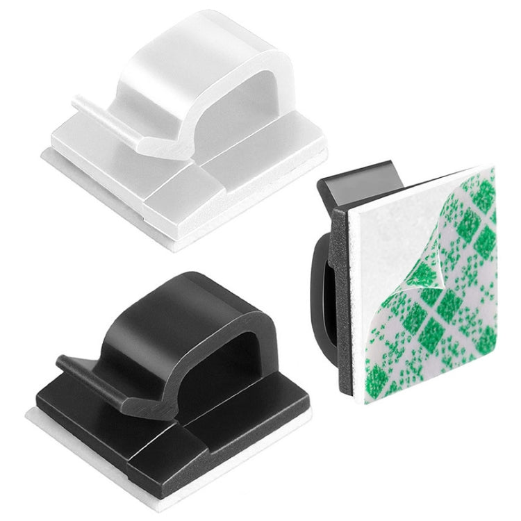 HG2392 100 PCS Desktop Data Cable Organizer Fixing Clip, Gum Type: Green and White(White)
