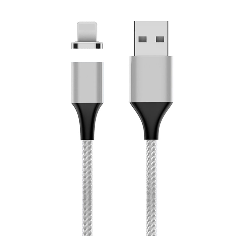 M11 3A USB to 8 Pin Nylon Braided Magnetic Data Cable, Cable Length: 1m (Silver)