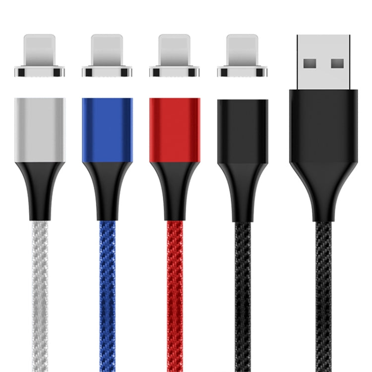 M11 3A USB to 8 Pin Nylon Braided Magnetic Data Cable, Cable Length: 2m (Blue)