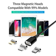 M11 3A USB to 8 Pin Nylon Braided Magnetic Data Cable, Cable Length: 2m (Blue)