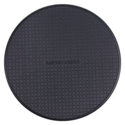 10W QI Plaid Pattern Round Plastic Wireless Charger (Black)