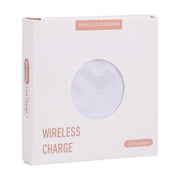 10W QI Plaid Pattern Round Plastic Wireless Charger (White)