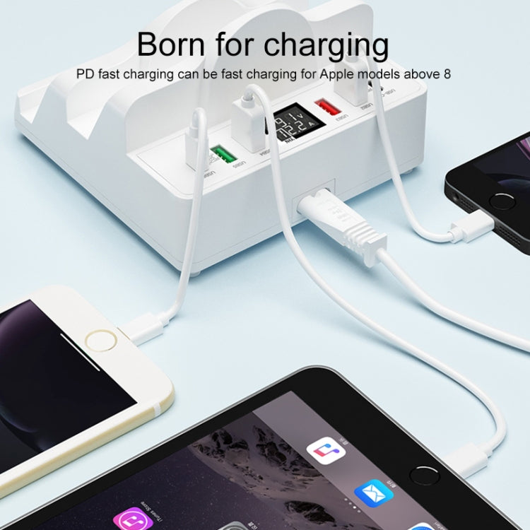 F6 Multifunctional Dual Wireless Charger with Phone Holder & Current Display, AU Plug