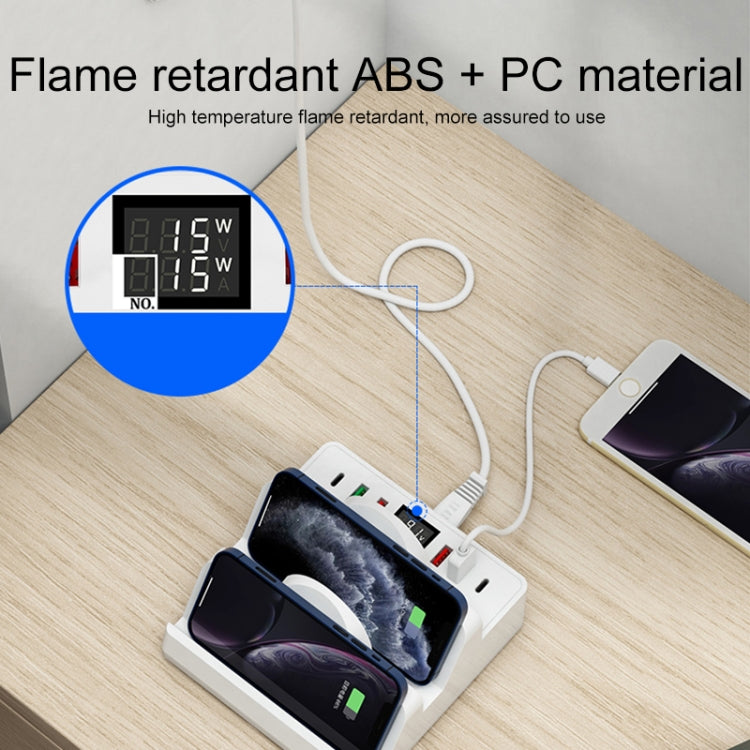 F6 Multifunctional Dual Wireless Charger with Phone Holder & Current Display, AU Plug